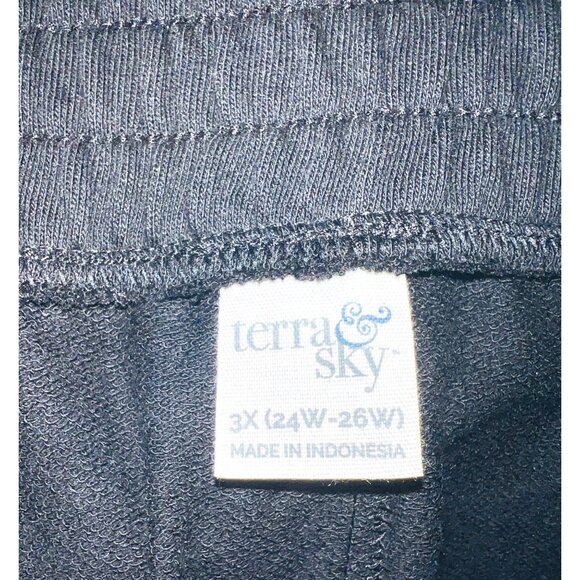 Terra & Sky 3X (24w-26w) Womens Plus Size Black Pull-On Shorts With Pockets - Picture 2 of 2